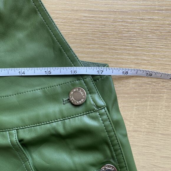 Revolve x WeWoreWhat Vegan Leather Short Overalls Womens Size Medium Basil Green - Picture 5 of 7